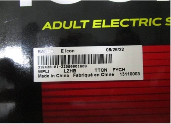 Recalled Razor Icon electric scooters (image 2 of 2)