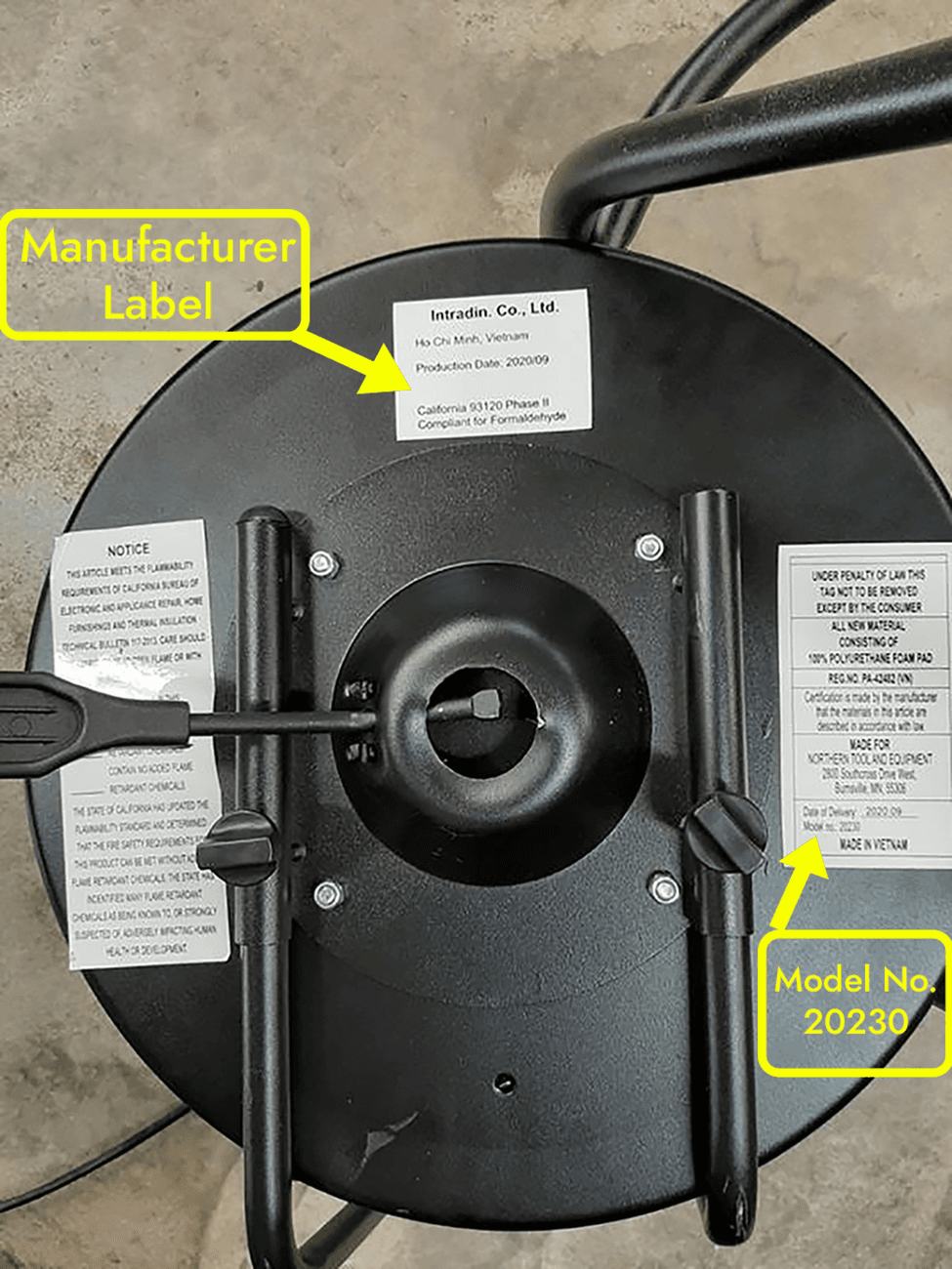Recalled Northern Tool + Equipment Adjustable Swivel Shop Stools with Backrests (image 2 of 3)