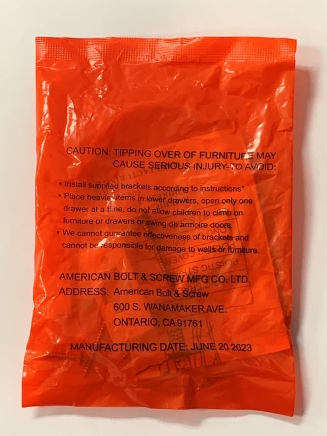 Recalled Tip-Over Restraint Kits (image 3 of 3)