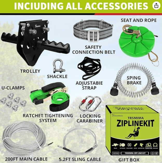 Recalled TT TRSMIMA zipline kit, version with a rachet strap and waist belt