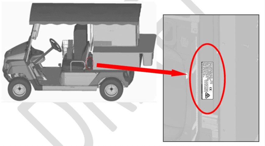 The location of the weight capacity label