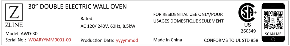 Recalled ZLINE Wall Ovens (image 3 of 3)