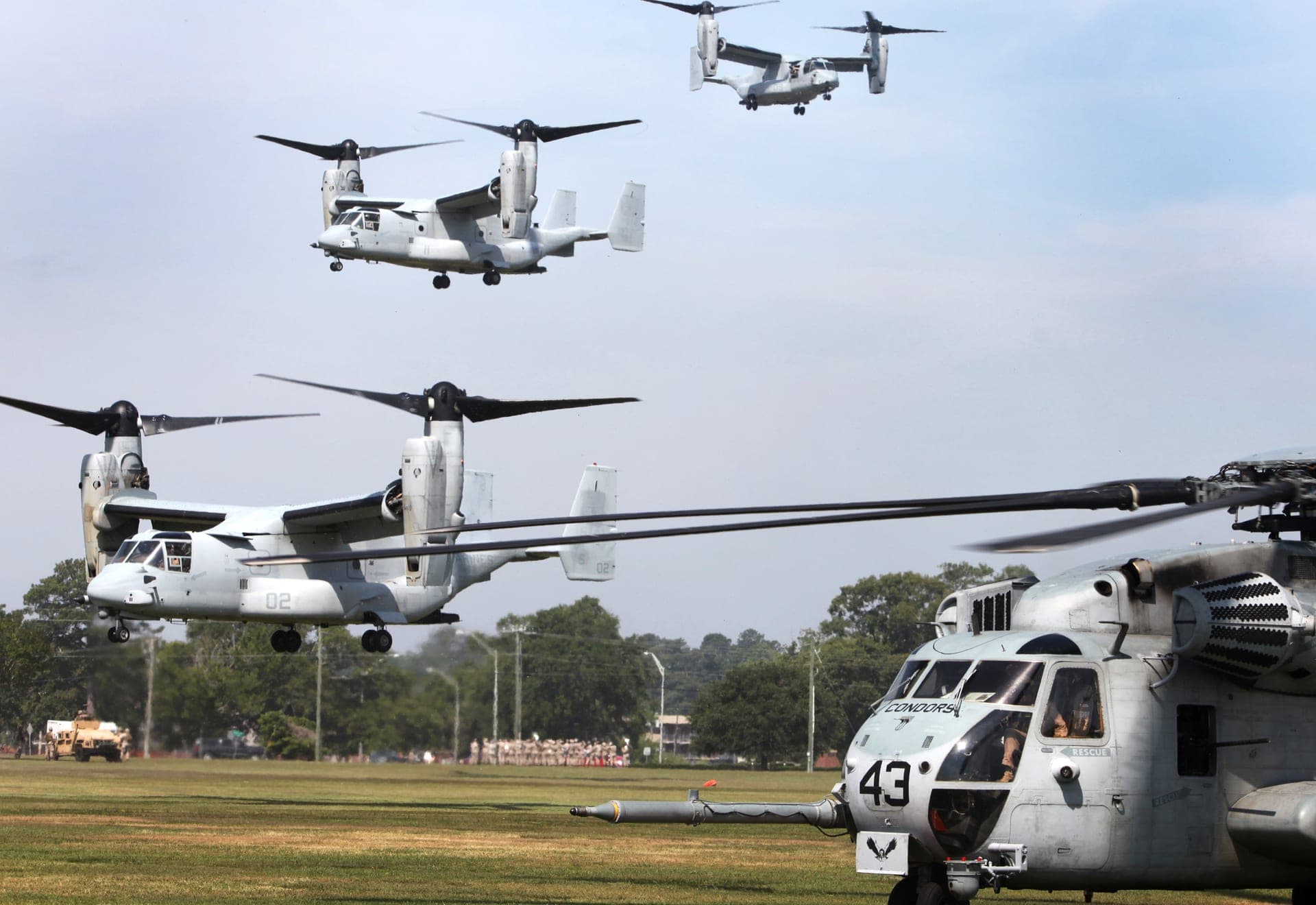 Aircraft on a landing zone at Marine Corps Base Camp Lejeune, North Carolina