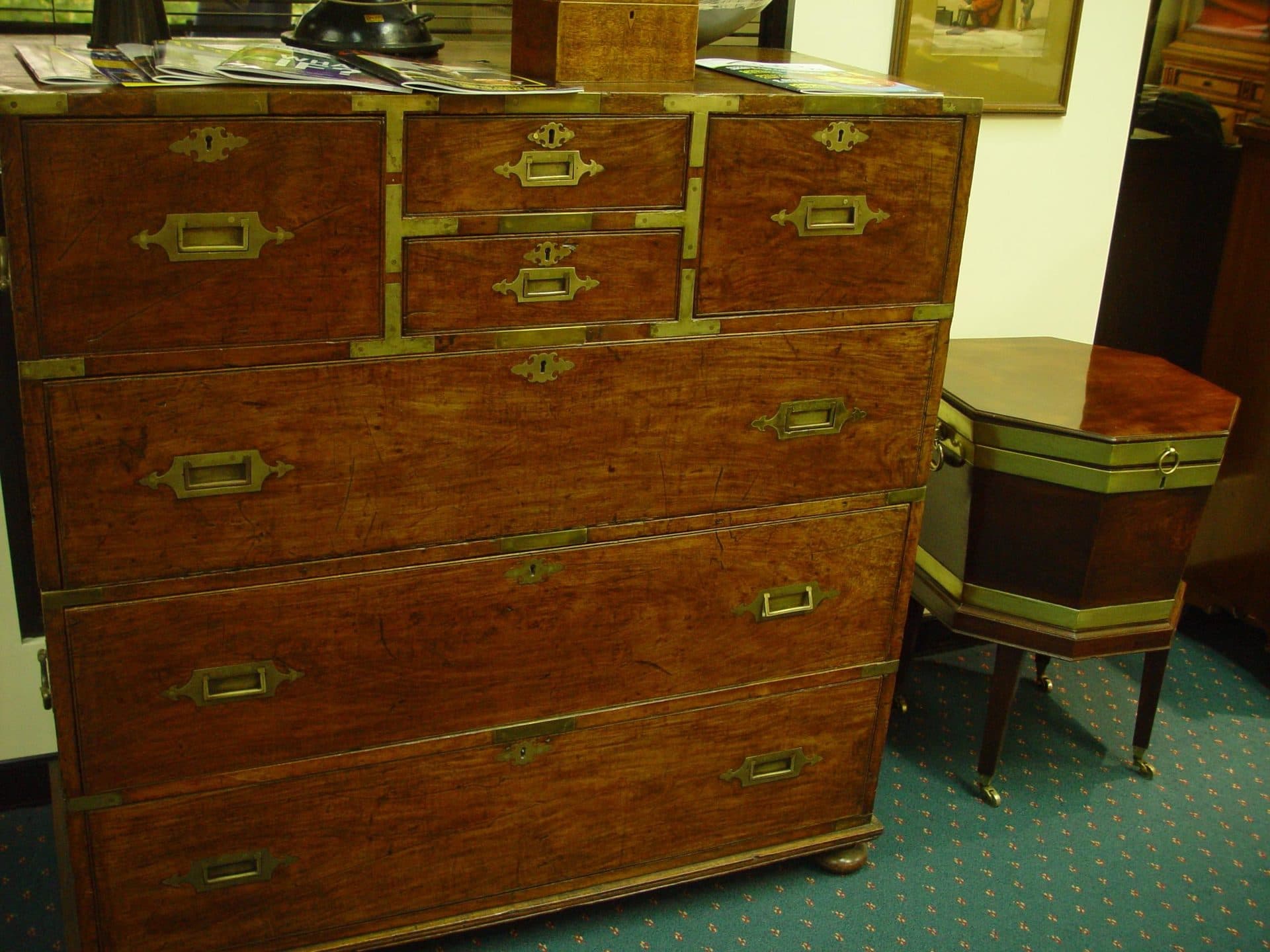 A wooden antique chest of drawers with multiple drawers — representative image for the Walmart Mainstays 9-Drawer dresser tip-over recall