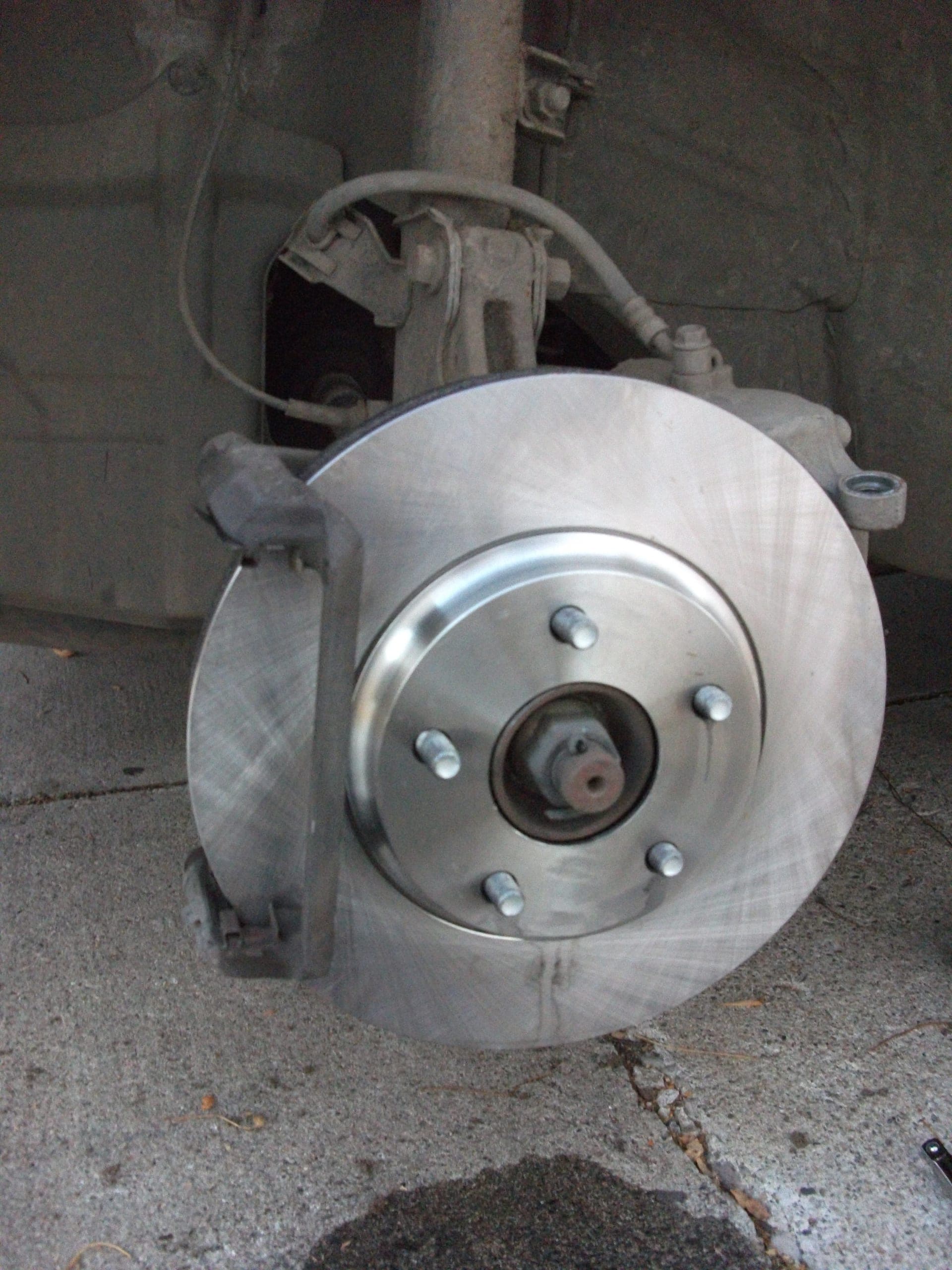 Vehicle disc brake rotor on hub — representative photo for NHTSA brake recall