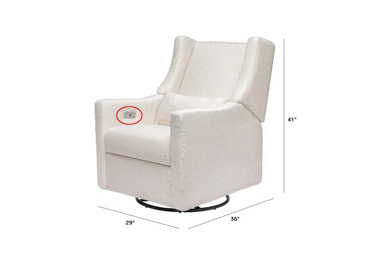 Recalled Babyletto Kiwi Electronic Recliner and Swivel Gliders with U