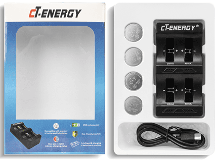Recalled CT-ENERGY Lithium Coin Battery Chargers with Rechargeable 20