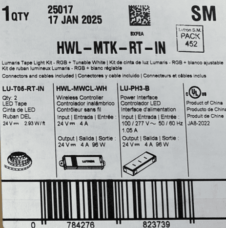 Recalled Lutron-branded power interfaces for LED tape lights (image 4 of 4)