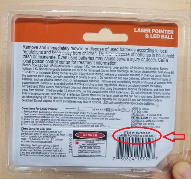 Recalled Pet Zone Laser Pointer & LED Ball Pet Toys (image 2 of 3)