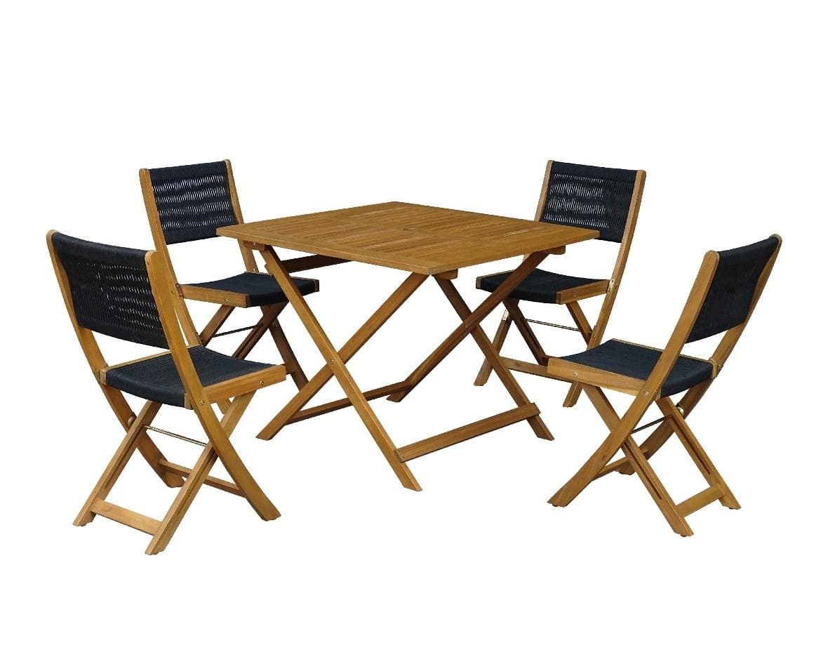 Recalled Foldable wood and rope bistro set chairs