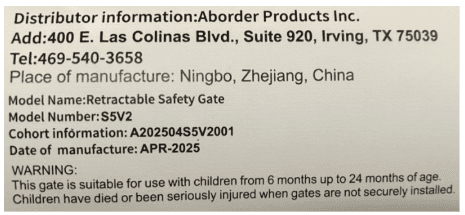 Recalled Cumbor Retractable Safety Gates (image 3 of 3)