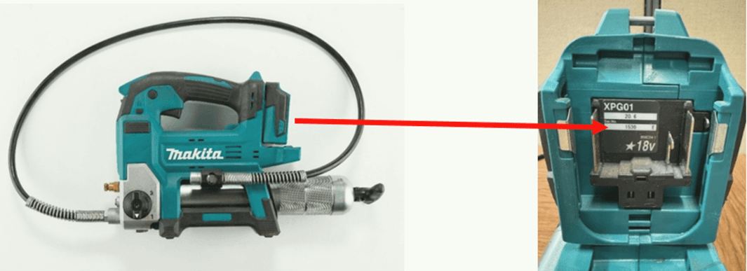 Recalled Makita Professional Cordless Grease Guns and Makita Grease G