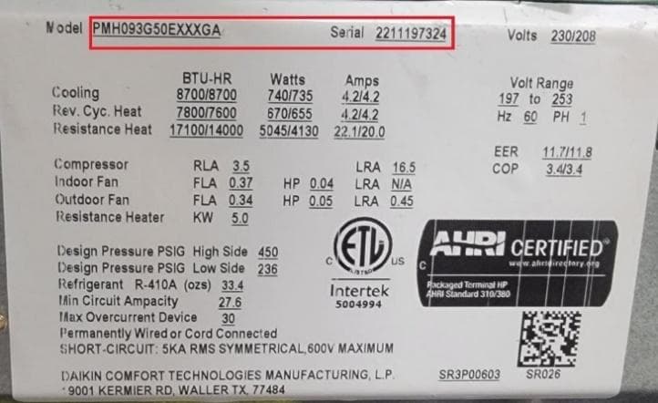 Recalled Amana Packaged Terminal Air Conditioners/Heat Pumps (image 2 of 3)