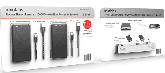 Recalled Ubio Labs power banks