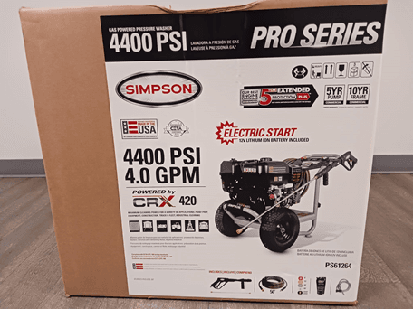 Recalled Simpson Gas Pressure Washers with Electric Start