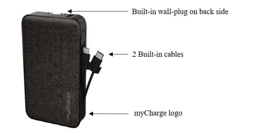 Recalled myCharge POWER HUB All-In-One 10,000mAh portable chargers