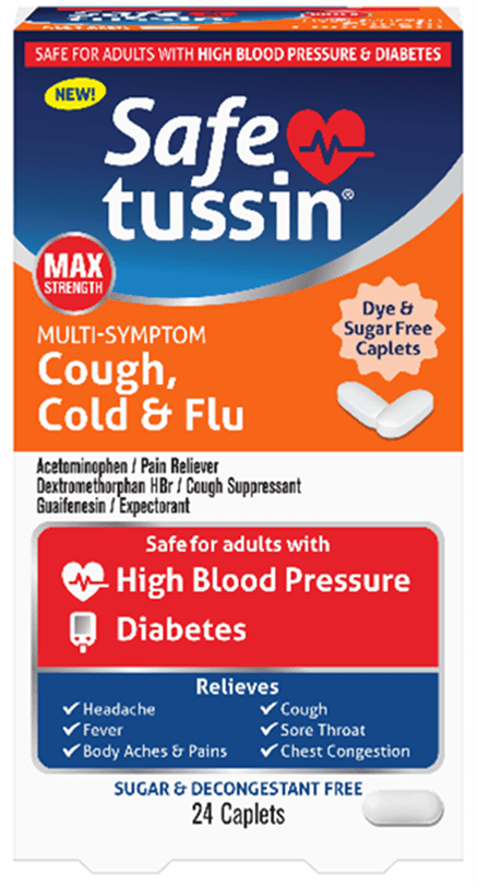 Recalled Safetussin Max Strength Multi-Symptom Cough, Cold and Flu ta