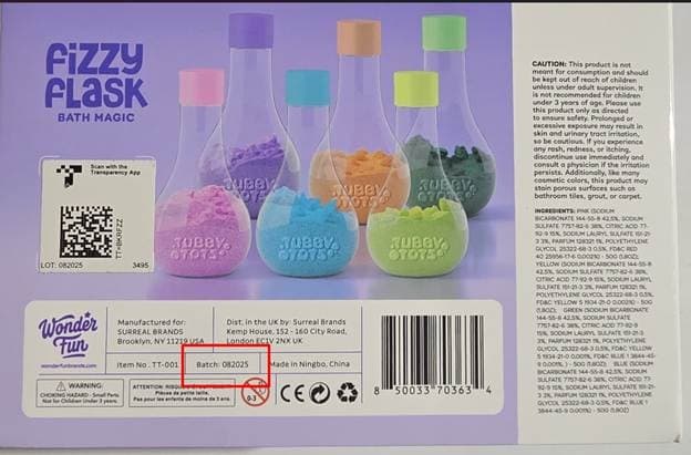 Recalled Tubby Tots Fizzy Flask Bath Magic bath foam set (image 2 of 3)